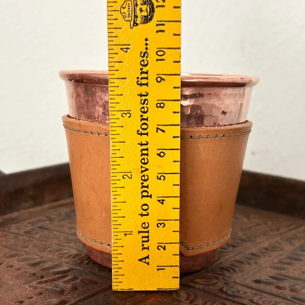 Son of a Sailor x Sertodo Copper Hammered Tumblers with Leather Sleeves Set of 2
